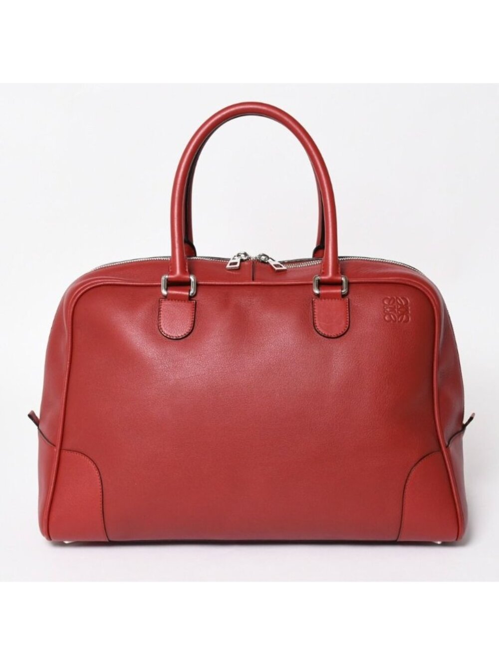 Loewe Amazona Handbag Red Leather Silver